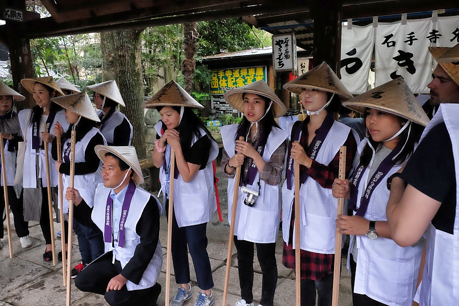 International visitors in pilgrim attire